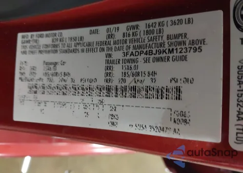 2019 Ford Fiesta Se from USA, damaged, VIN 3FADP4BJ9KM123795